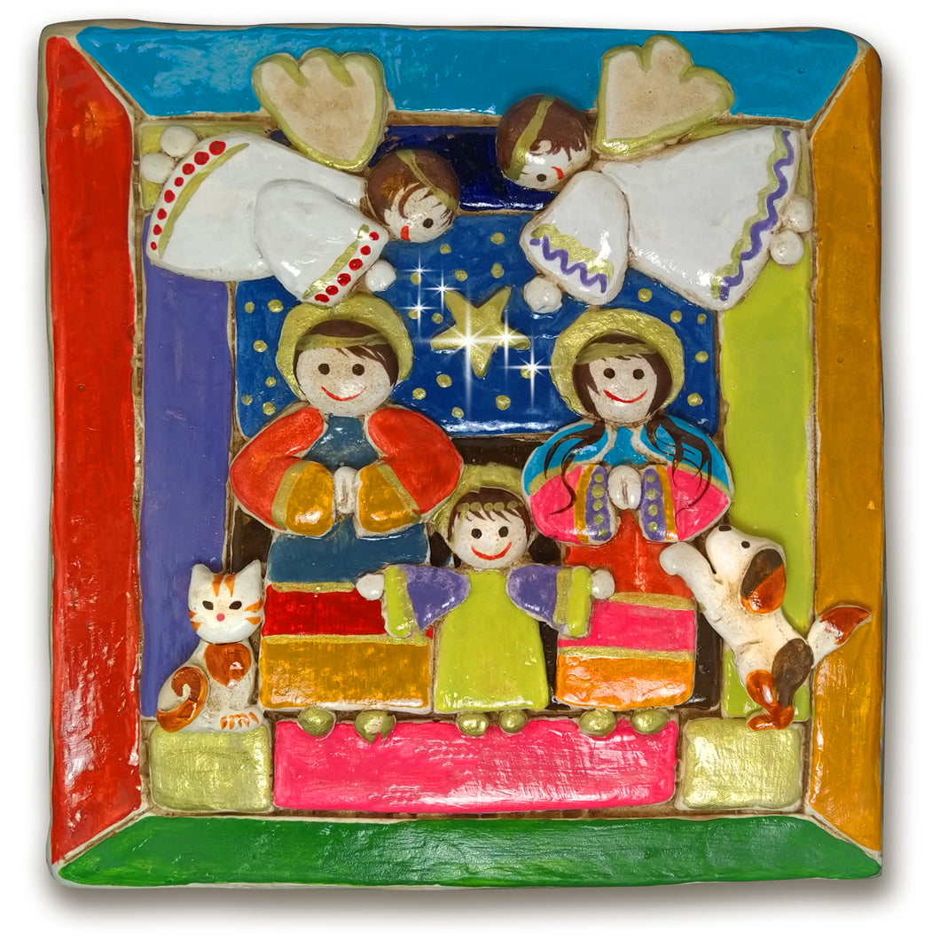PRESEPE CON GATTINO E CAGNOLINO